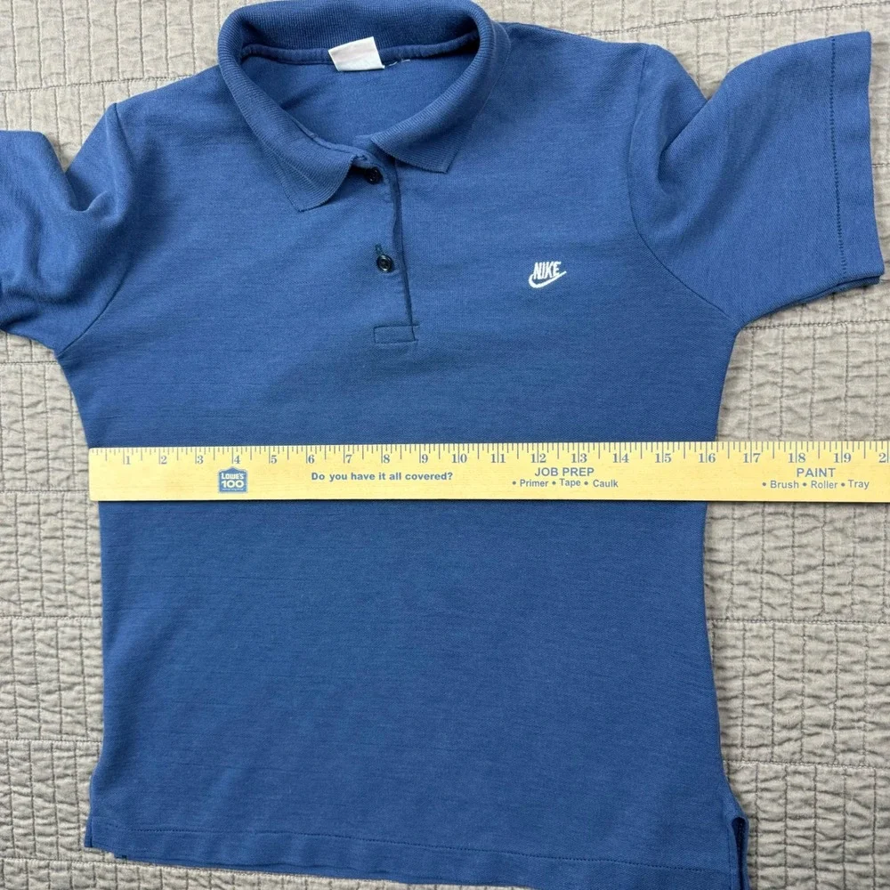 True Vintage Nike Shirt Men Small Blue‎ Polo Sportswear 70s 1970s Made In USA